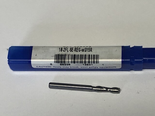 .125" 1/8" 2 FLUTE SINGLE END CARBIDE END MILL .015" Corner Radius