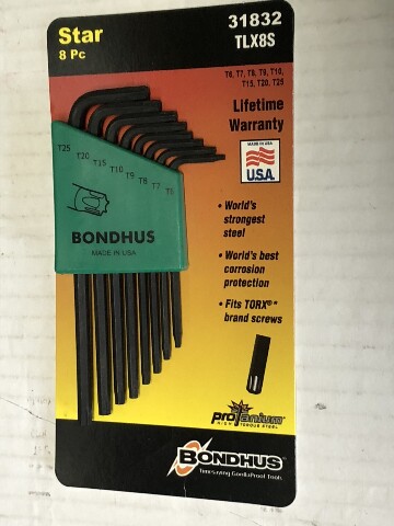 Set of 8 Star Wrenches, Long Length T6-T25