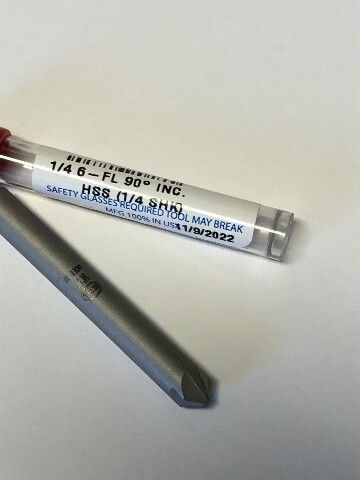 1/4" 90 Degree 6 Flute High Speed Steel Countersink 1/4" Shank