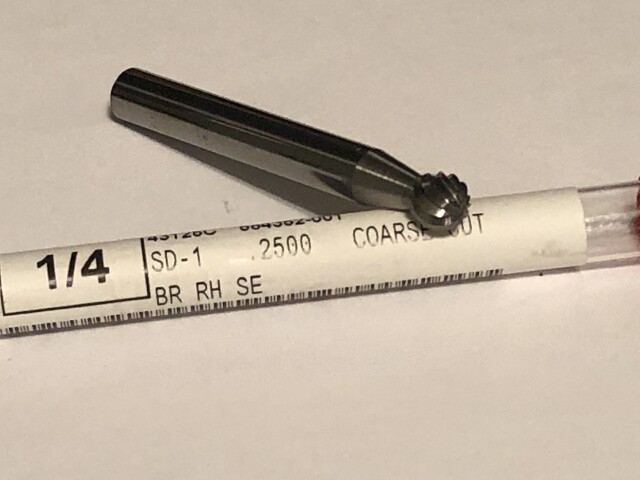 SD-1 CARBIDE BURR 1/4"  BALL END