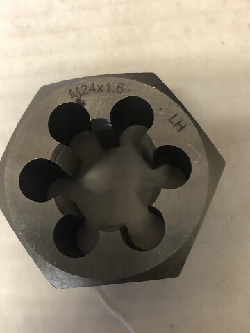 M24 X 1.50 LEFT HAND CARBON STEEL HEXAGONAL RE-THREADING DIE