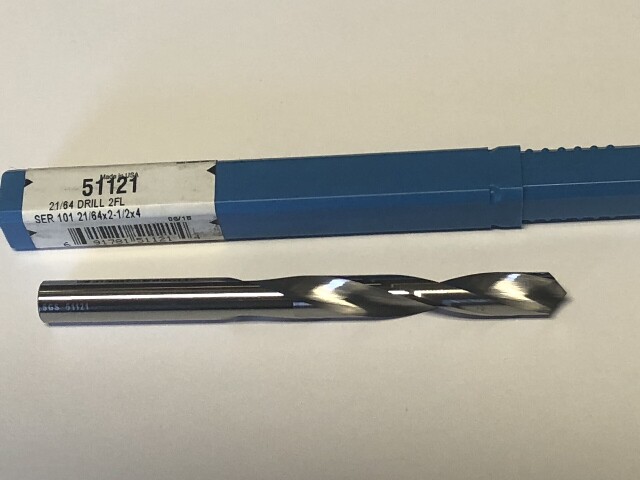 .3281" 21/64"  STANDARD LENGTH CARBIDE DRILL