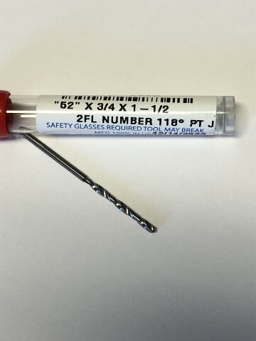 .0635" #52 Standard Length Carbide Drill
