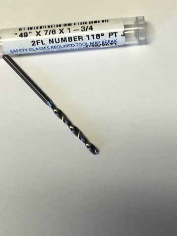 .0730" #49 Standard Length Carbide Drill