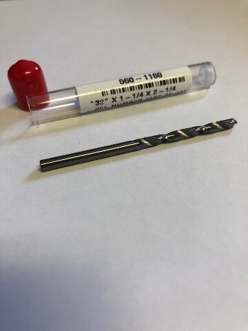 .1160" #32 Carbide Standard Length Drill