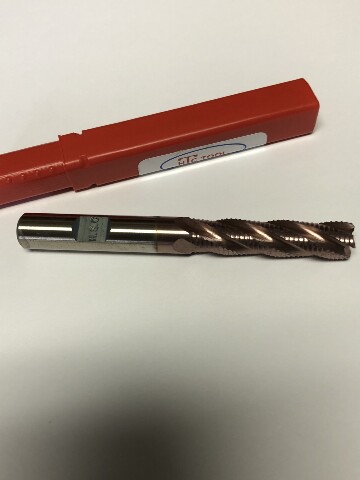 1/2" 4 Flute Long Length Fine Pitch TiCN Coated Roughing End Mill