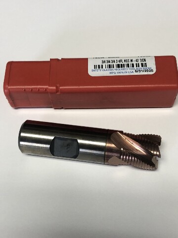 .750" 3/4" 4 Flute Cobalt Fine Pitch Stub Length TiCN Coated Roughing End Mill