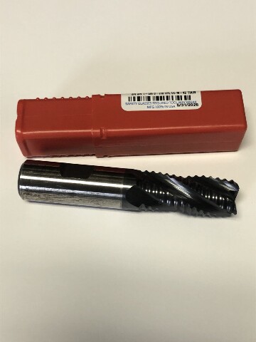 3/4" 4 Flute Coarse Pitch Center Cutting Cobalt TiAlN Coated Roughing End Mill