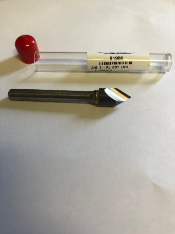 .375" 3/8" 60 Degree Single Flute Carbide Countersink