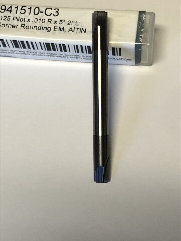 .010" Radius 2 Flute AlTiN Coated Double End Carbide Corner Rounding End Mill