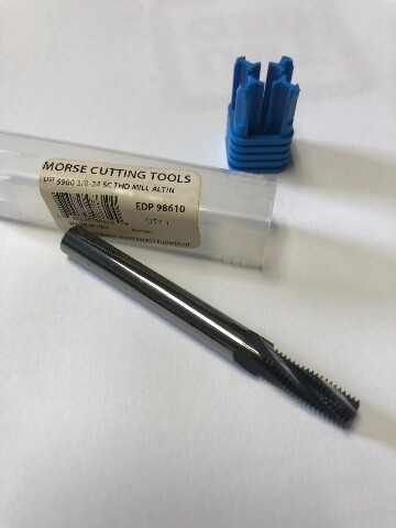 3/8-24 4 Flute Multi-Form Helical Flute TiAlN Coated Carbide Thread Mill