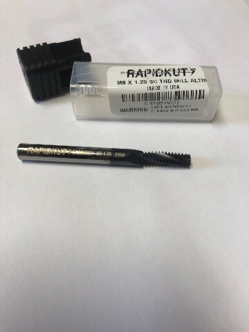 M8 X 1.25 3 Flute Multi-Form Helical Flute AlTiN Coated Carbide Thread Mill