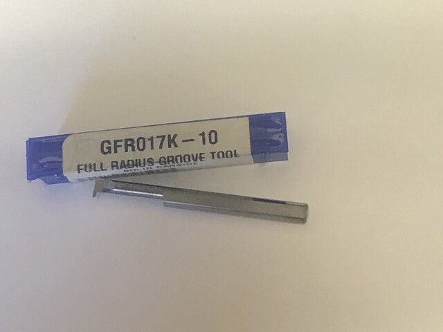 3/16" SOLID CARBIDE FULL RADIUS GROOVING TOOL .017" WIDE