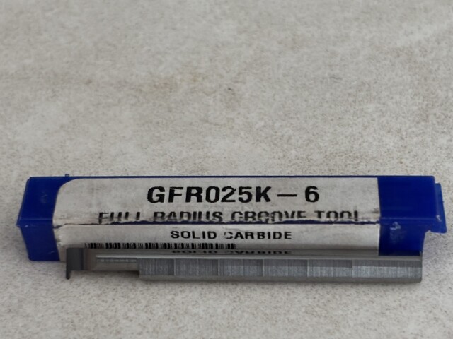 3/16" SOLID CARBIDE GROOVING TOOL .025" WIDE FULL RADIUS GFR025K-6