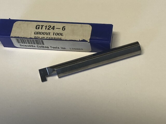 New 5/16" Solid Carbide Grooving Bar .124" Groove Width