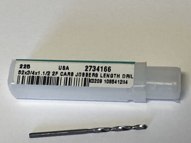 .0635" #52 Standard Length Carbide Drill