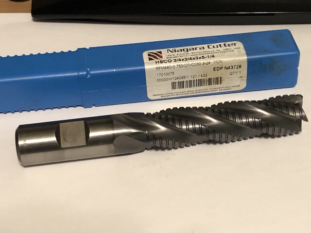 .750" 3/4" 4 FLUTE LONG LENGTH TiCN COATED ROUGHING END MILL