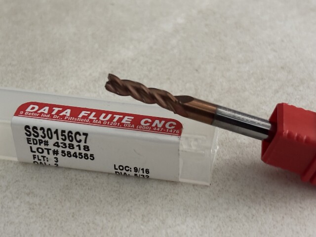 .1562" 5/32" 3 FLUTE SINGLE END TiCN COATED CARBIDE END MILL