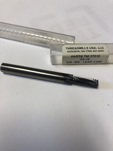 3/8-16 4 Flute Multi-Form Helical Flute TiAlN Coated Carbide Thread Mill