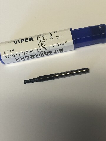 .0938" 3/32" 3 FLUTE SINGLE END STEALTH COATED CARBIDE END MILL