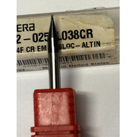 .025" 4 FLUTE SINGLE END STUB LENGTH AlTiN COATED CARBIDE END MILL