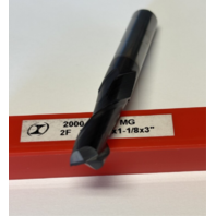 .3750" 3/8" 2 FLUTE SINGLE END TiAlN COATED LONG LENGTH CARBIDE END MILL
