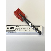 .2362" 6mm 3 FLUTE SINGLE END CARBIDE BALL END MILL AlumaMill G3