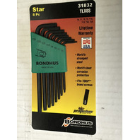 Set of 8 Star Wrenches, Long Length T6-T25