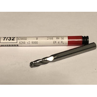 .2188" 7/32" 4 FLUTE SINGLE END CARBIDE BALL END MILL