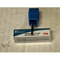 .0781" 5/64" 4 Flute Single End AlTiN&nbsp;Coated Carbide Ball End Mill