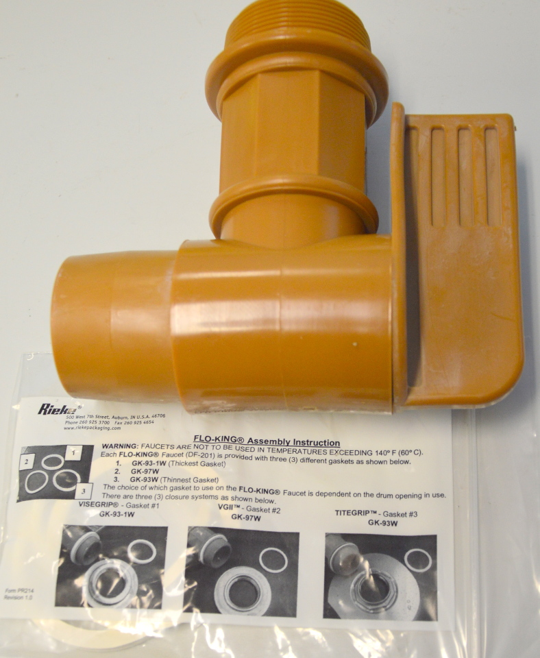 Rieke HFDT 2" High Flow Polyethylene Plastic Drum Faucet w/3 gaskets
