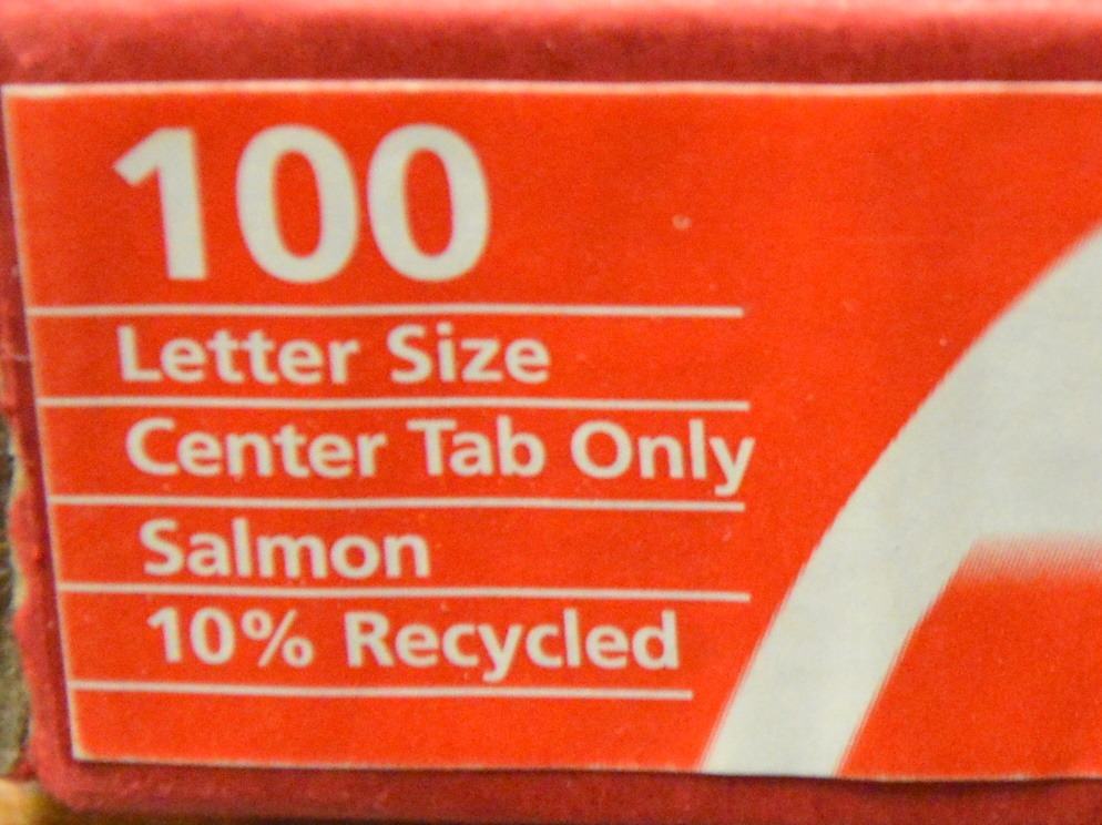 Pendaflex Out Guides FilesCenter Tab Only100 pcsLetter sizeSalmon