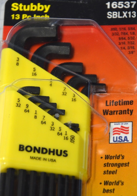 Bondhus 13pc Stubby SAE Standard Inch Hex L Wrench Set SBLX133/8 to .050 Surplus Trading