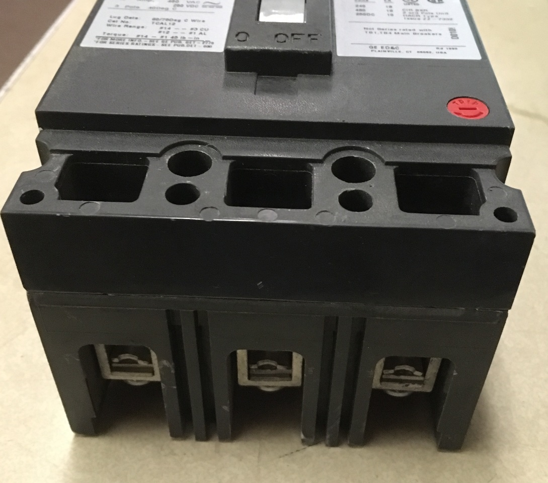 GE Industrial Circuit Breaker, 45 Amp, 480 VAC, 250 VDC, 3 pole, CAt No