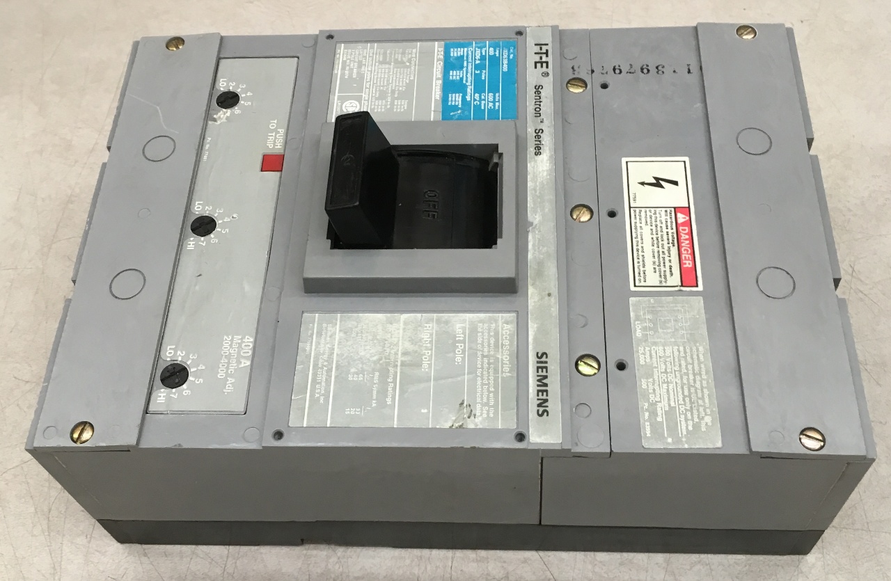 Siemens ITE Sentron Series Circuit breaker JXD63B400/ 400 Amp 600 AC