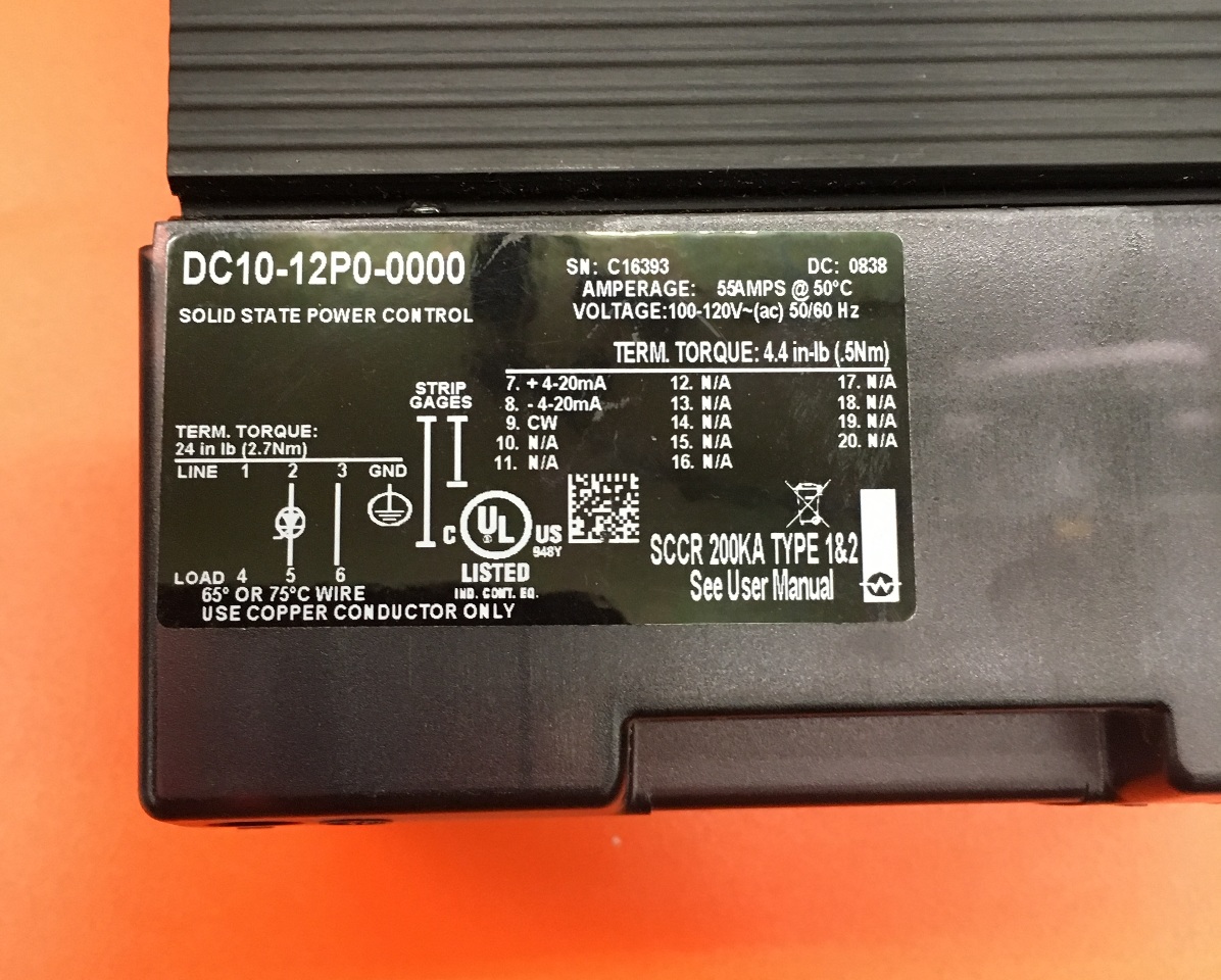 Watlow, Solid State Power Controller DC1012P00000 Daves Industrial