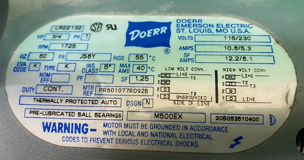 Gast 5HCD10M500X Oilless Piston Air CompressorBroken Fan Shroud