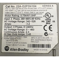 Allen Bradley Power Flex 4  Cat: 22A-D2P3N104  1HP AC Drive