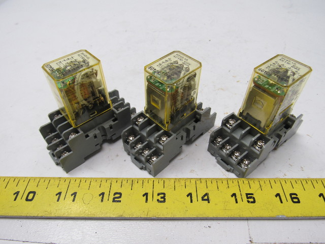 IDEC RY4S-UL AC120V Pilot Cube Relay W/Base Plug Lot of 3 | Bullseye ...