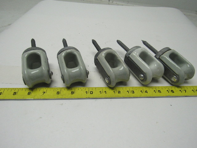 thumbnail interactive-video image 1 of Shimeyao Porcelain Wire Holders 2-Pack - 3/8x2-1/4 Heavy Duty Cable Insulators Galvanized Steel 1 of 9
