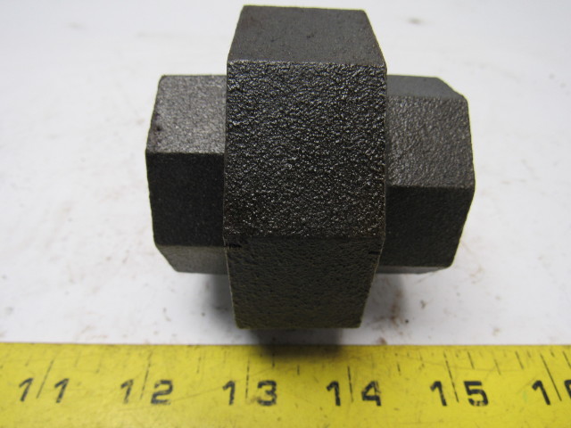 1-1/4 Inch Black Malleable Iron Straight Union - 150 Lb Pressure Rating Female Threads