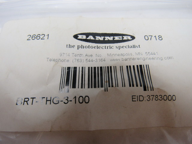 Banner Brt Thg 3 100 Photoelectric Sensor Retroreflective Tape