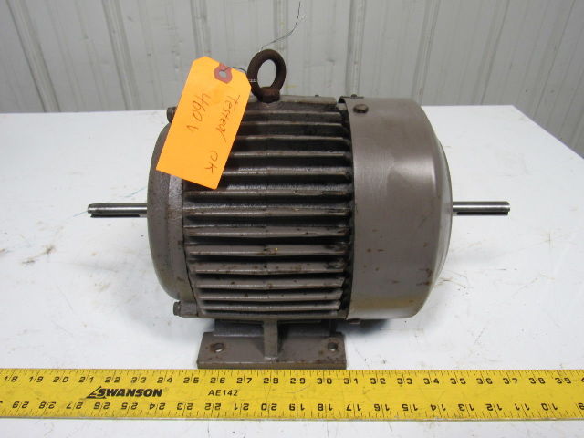 Century 3hp Double Shaft Electric Motor 3ph 230 460v 132t Frame 3400 Century 3hp Double Shaft Electric Motor 3ph 230 460v 132t Frame 3400 Rpm
