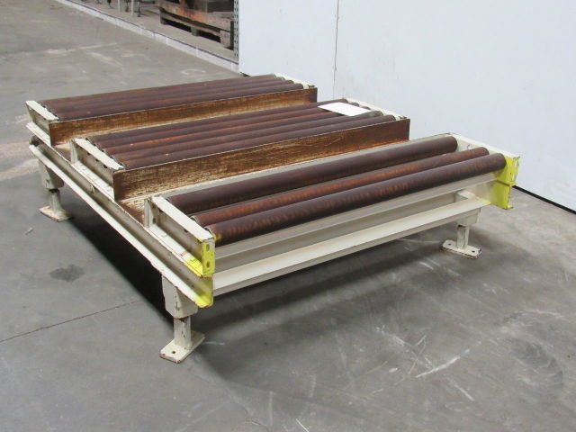 60"L x 48"BF x 18"H Gravity Roller Conveyor W/Manual Brake & Fork