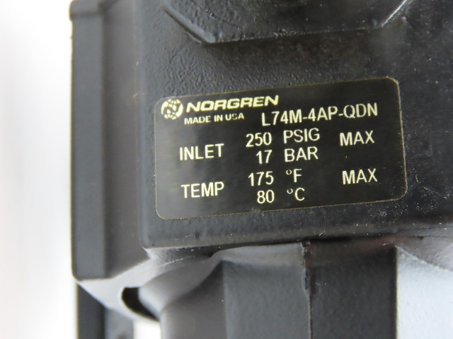 Norgren B74G-3AK-AD3-RMG /& L74M-4AP-QDN Pneumatic Filter Regulator Lubricator