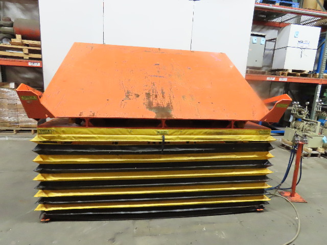 4000Lb Pneumatic Scissor Lift & 30&deg; Tilt 100"x72" Table 13"to 43" Height