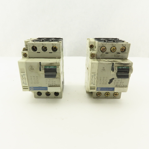 Telemecanique GV2-LS14 600V 10A 3 Pole Circuit Breaker Lot Of 2