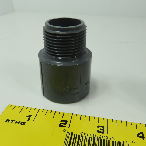 thumbnail image 2 of Lot Of 50 ERA Sch 80 PVC 1 Inch Male Adapters – Socket X Male NPT Thread 2 of 12