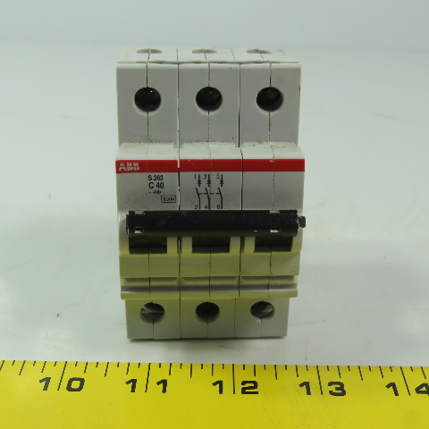 ABB S263 C40 40 Amp Circuit Breaker Din Mt 3 Pole 277/480V | Bullseye ...