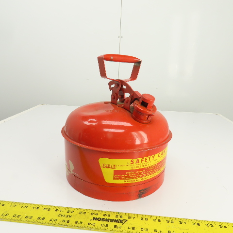thumbnail image 2 of Eagle Type I Metal Safety Can With Funnel | 2.5 Gallon Flammable Liquid Storage | FM Approved OSHA Compliant Red 2 of 11